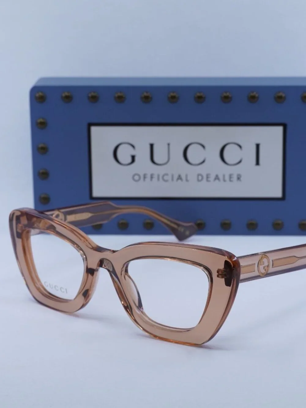 Gucci GG1555O 004 Cat Eye Eyeglasses 50mm - Brown